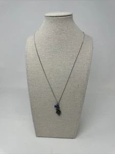 James Avery Sterling Silver Blue Bonnet Charm And Chain Necklace (unit #k-9) - Picture 1 of 10