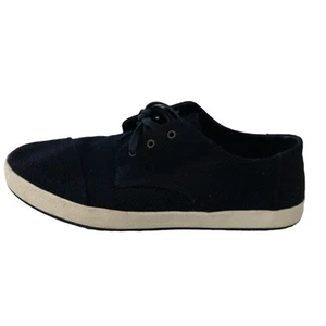 Toms Shoes Men 10.5 Navy Microstripe Paseo Wool Blend Wear w/out Laces 10010920 - Picture 1 of 13
