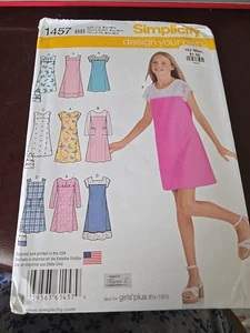 Simplicity Sewing Patterns ALL NEW #1457 Size BB 8 1/2-16 1/2 Girls Dress LotS6 - Picture 1 of 2