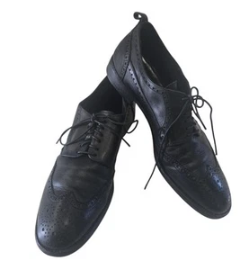 Alexander Mqueen Wingtip Black Leather Oxford Shoes EU42 US9 - Picture 1 of 6