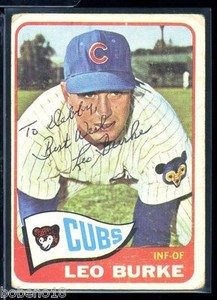 Leo Burke signed autographed Auto 1965 Topps card #202