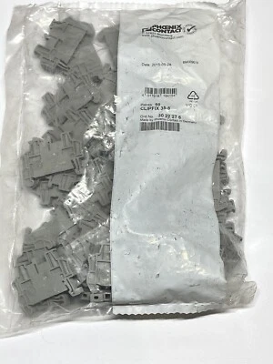 Bag of 50 x Phoenix Contact Clipfix 35-5 End Bracket 3022276 35/7.5 35/15 DIN - Image 1 of 3