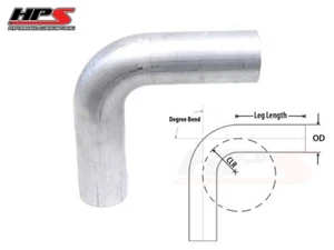 Tubo de codo de aluminio HPS 1 3/8"" 35 mm OD 90 grados 6061 calibre 16 1,75"" CLR - Imagen 1 de 1