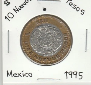 Mexico: $ 10 Nuevos Pesos Super Nice Coin Year "1995" - Picture 1 of 2
