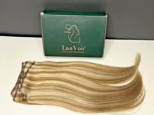 Trama de cabello humano LaaVoo REMY 14 PULGADAS - 80 G MARRÓN CLARO/RUBIO REFLEJOS #P8/60 - Imagen 1 de 6