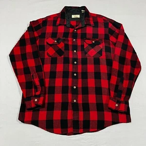 True Vintage Sears Mens Red Black Billy Lumberjack Classic Flannel Shirt L Tall - Picture 1 of 4