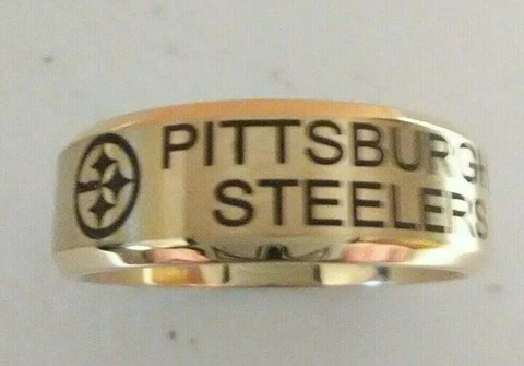 Pittsburgh Steelers Titanium Ring, style #2, sizes 5-14 Cover