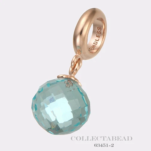 Authentic Endless Silver Rose Gold Plated Sky Blue Love Drop Bead 63451-2 - Image 1 of 1