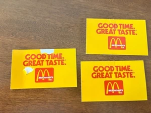 1989 McDonald's Good Time Great Taste Sandwich Coupons set of three - Picture 1 of 5