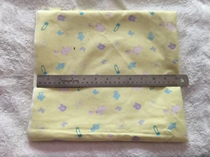 Fabric Layette Baby Blocks Pacifier Yellow Blue Pink 48” x 44” Cotton - Picture 1 of 3