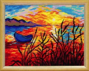 DIY Printed Tapestry Kit "Sunset", size 14.2x18.5 in / 36x47 cm, Brvsk - Picture 1 of 6