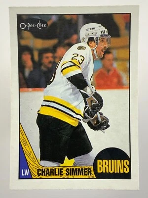 1987-88 Charlie Simmer Boston Bruins 52 OPC O-Pee-Chee Hockey Card DD489 - Image 1 of 4