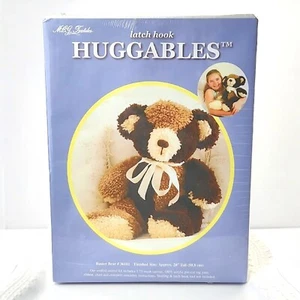 Latch Hook Huggables Buster Bear Kit #36101 MCG Textiles 20" Plush Teddy New Vtg - Picture 1 of 8