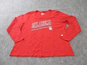 Oklahoma Sooners Shirt Women's 2XL XXL Red Long Sleeve Russell Athletic - Picture 1 of 9