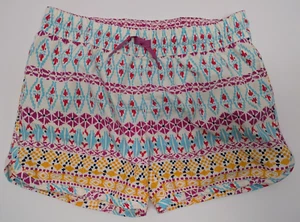 NEW Garnet Hill Kids Girls Board Shorts Size 10 Multi Color Magenta Teal Yellow - Picture 1 of 12