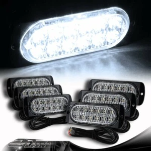 6X White 12-LED Car Truck Emergency Flash Warn Beacon Strobe Lights Universal 3 - Bild 1 von 5
