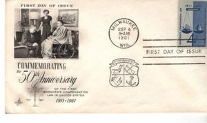 USPS First Day Issue #1186 – 1961 4c Workmen's Compensation Law ST1861 - Picture 1 of 2