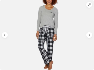 Juego de pijama polar de 2 piezas para mujer Calvin Klein, gris TALLA XL Foto 1 de 4