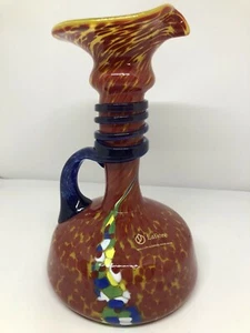Art Glas Lafiore Vintage Krug mit spiralförmiger blauer Griff - Bild 1 von 10