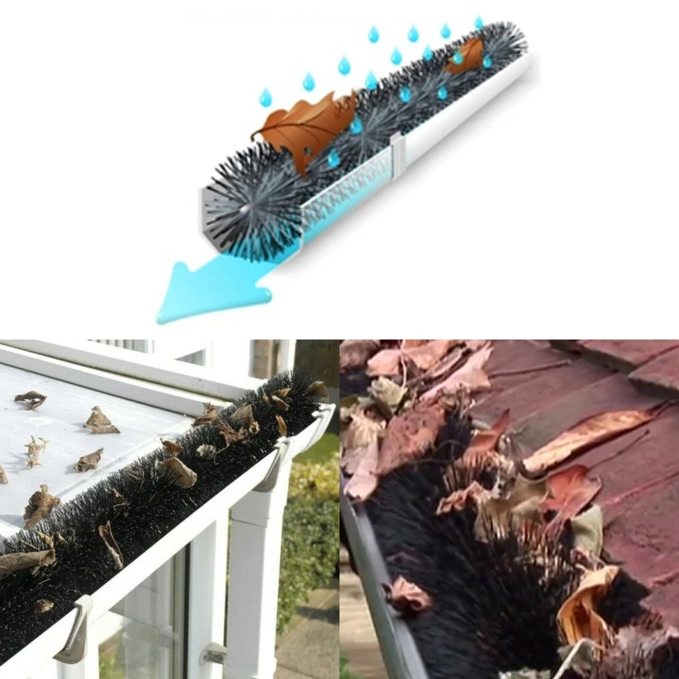 4m Gutter Brush Cleaning Pipe Prevention Leaf Guard Toll & Guards Downspouts
