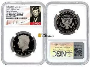 Presale 2025 S Silver Kennedy Half Dollar 50C NGC PF70 UCameo Early Releases - Picture 1 of 1