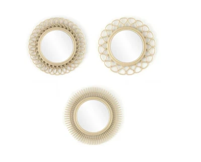 Better Homes & Garden 3 Piece Light Natural Faux Woven Wicker Round Traditional - Image 1 of 4