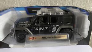 Maisto Diecast Model Jeep Rescue Swat Police Concept Scale 1:18 NEW FREE POSTAGE