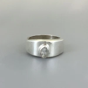 Vintage Lilly Barrack Herkimer Diamond Quartz, Sterling Silver Ring Sz. 6 - Picture 1 of 8