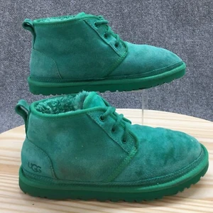 UGG Boots Womens 8 Neumel Lace Up Chukka Bootie 1094269 Green Suede Leather - Picture 1 of 21