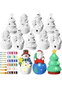 Cerámica para adornos navideños listos para pintar con pintura y pinceles - Imagen 1 de 7