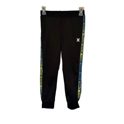 Hurley black blue green yellow althetic leggings size 8 — 第 1/4 张图片