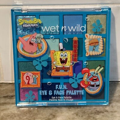 Wet n Wild x SpongeBob SquarePants F.U.N Face & Eye SHADOW PALETTE 16 Colors NEW - Image 1 of 4