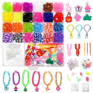 1400+ Kautschuk Band Armband Kit 24 Farben Webstuhl Armband Herstellung Kit für - Bild 1 von 8