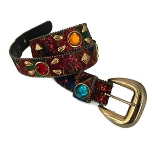 Vintage color gold tone belt multicolor jeweled Women's Small - Picture 1 of 9