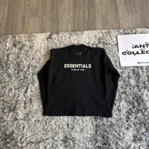 Essentials Fear Of God Unisex Kids Size 10 Long Sleeve Black Turtle Neck T-Shirt - Picture 1 of 10