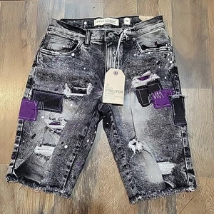 Evolution In Design Youth Size 18 Distressed Patched Shorts - Picture 1 of 13