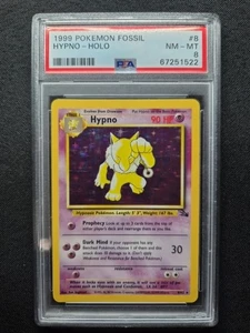 PSA 9 Hypno Holo 8/62 Unlimited - Fossil WOTC Pokemon Card Graded - Picture 1 of 2