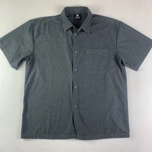 YAGO Shirt Mens Large Gray Plaid Button Up Short Sleeve Y2K Streetwear - Picture 1 of 6