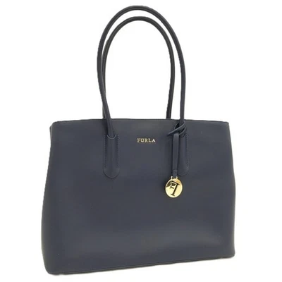 FURLA tote bag leather navy Used SKAI-0 - Image 1 of 4