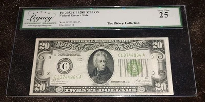 1928-B $20 FRN Light Green Seal – Philadelphia – Legacy 25 Rickey Collection - Image 1 of 2