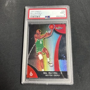 2007 Topps Finest BILL RUSSELL Celtics Legend RED REFRACTOR Card 44 Mint PSA 9 - Picture 1 of 2