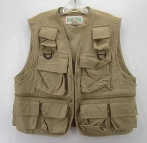 VINTAGE Field & Stream Vest Men Large Brown Fishing Hunting Safari Photography * - Picture 1 of 9
