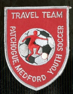 PATCHOGUE MEDFORD YOUTH SOCCER TRAVEL TEAM Vintage Embroidered Patch - Picture 1 of 2