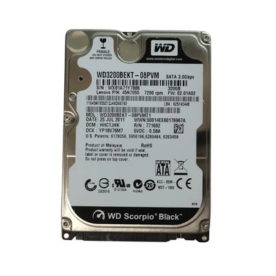 Western Digital 320GB WD3200BEKT 7200RPM 16MB SATA 2.5" Laptop Hard Disk Drive - Image 1 of 3