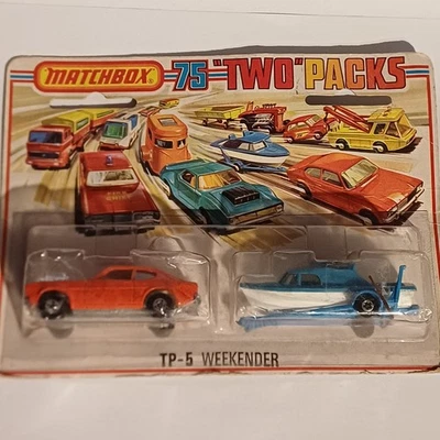 Matchbox 75 Two Packs TP-5 Weekender in Original Blister  1973 #67 Hot Rocker - Bild 1 von 4