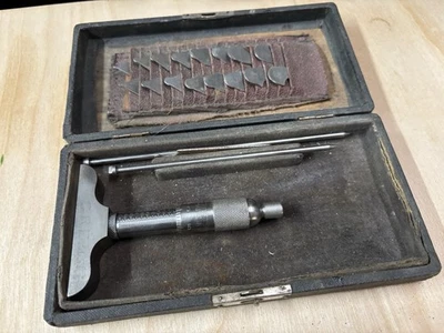 复古 Craftsman 0-3 英寸深度麦克风,带老式 Lufkin 半径计 — 第 1/4 张图片