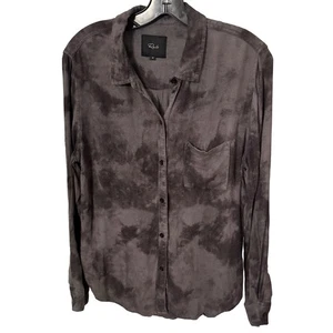 RAILS Women’s Charcoal Tie Dye Button Down Shirt Long Sleeve Rayon Size M - Picture 1 of 14