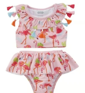 NEW Mud Pie Baby  Baby Toddler Girls Pink 2 pc Flamingo Swim Suit  24 month / 2T - Picture 1 of 1