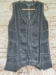 Soft Surroundings Ocean Fade Tank Shirt Tunic Crochet Blue Petite Small (B) - Picture 1 of 10