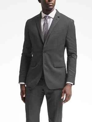 Banana Republic Slim Solid Wool Suit Jacket Sz 42R Slim Solid Wool Trouser 38x30 - Image 1 of 4